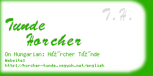 tunde horcher business card